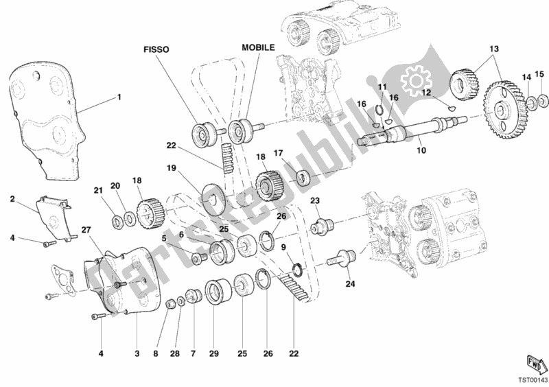 Alle onderdelen voor de Distributieriem van de Ducati Superbike 749 S 2004
